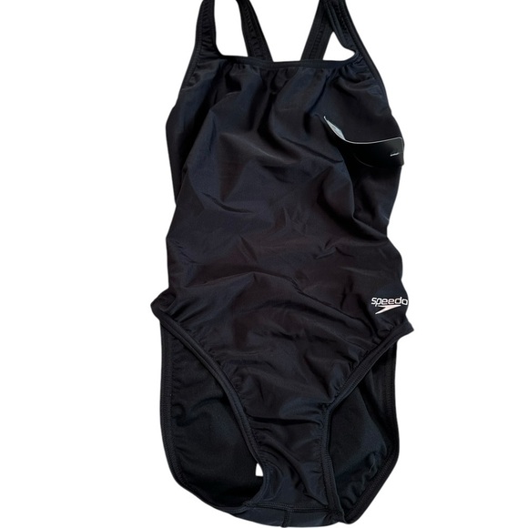 NEW Speedo Women's Swimsuit One Piece Solid Adult, Team Black, 6/32 - Picture 4 of 17